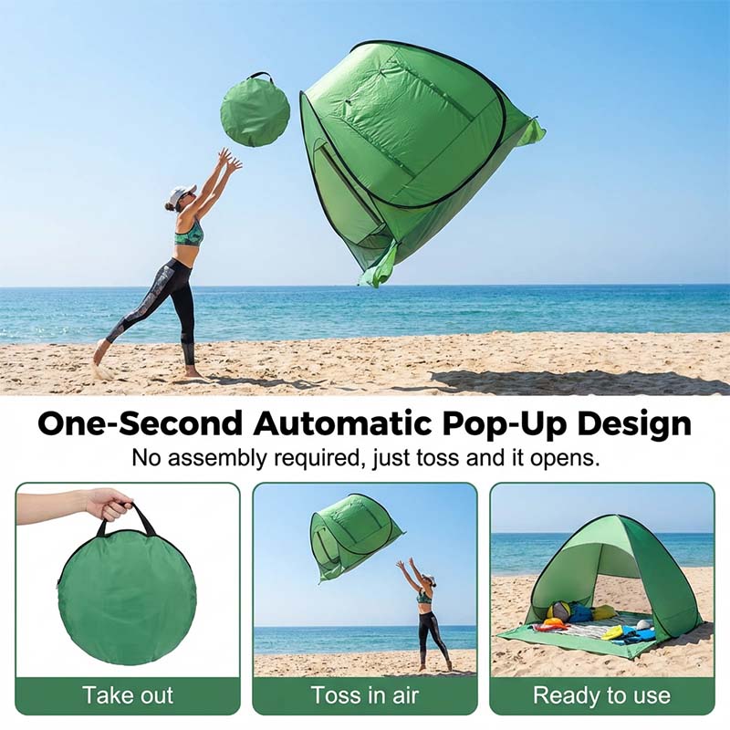 Pop-up beach tent with UV protection