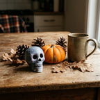 Fireproof ceramic skull for fire bowl & fireplace, heat-resistant up to 980 °C - individually or in a set of 3
