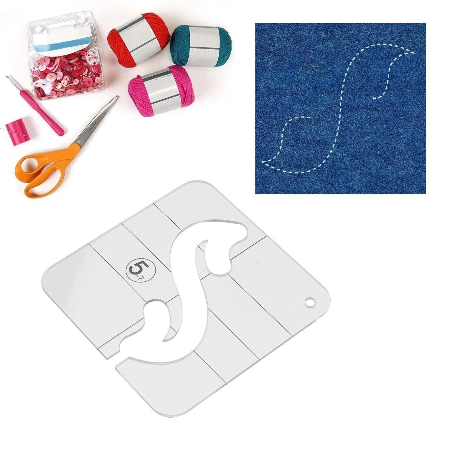 Quilting-Schablonen Set mit 11 Vorlagen für Freies Nähen
