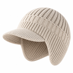 Strickmütze mit Schirm und weichem Futter