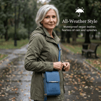 Handy shoulder bag with touchscreen window