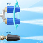 High-pressure nozzle with double turbo for intensive cleaning