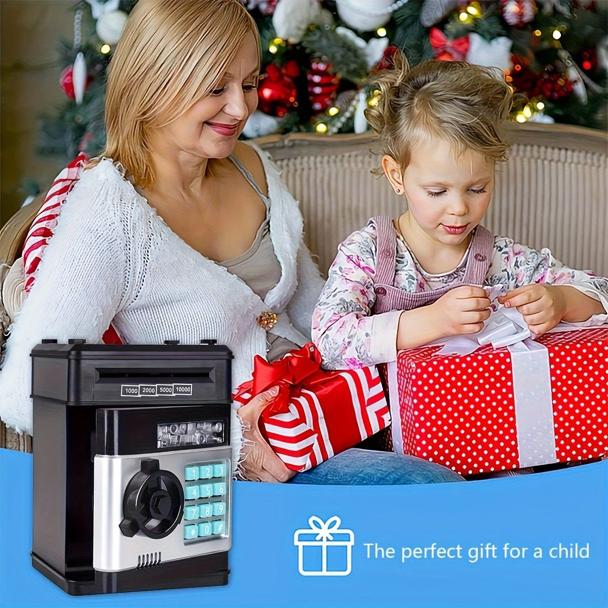 Electronic savings box with code