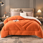 Sherpa Fleece Bettdecke mit gestepptem Innenfutter