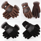 Winterhandschuhe Touchscreen mit Fellbesatz
