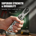 Multitool Edelstahl 12-in-1 mit Zange und Schraubendreher