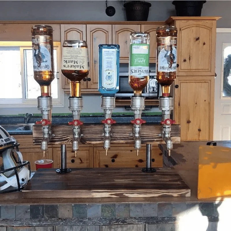Getränkespender Holz mit Metallhahn für Bar und Küche