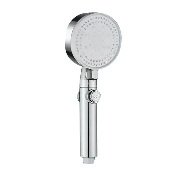 High-pressure shower head with 5 spray types and self-cleaning function