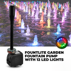 Gartenbrunnen-Pumpe mit 12 LED-Leuchten