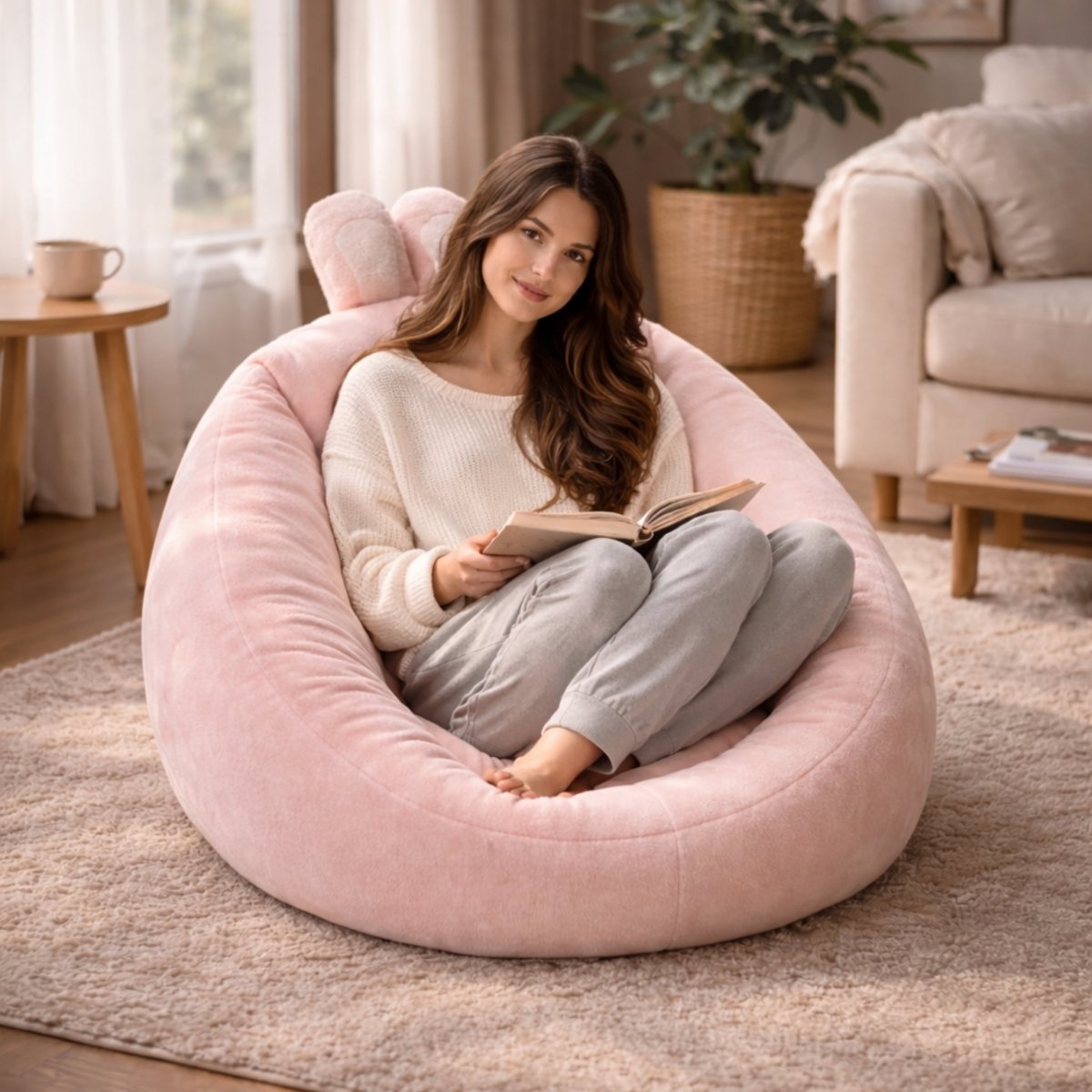 Sitzsack Plüsch mit Tiermotiv – weicher Bodensessel