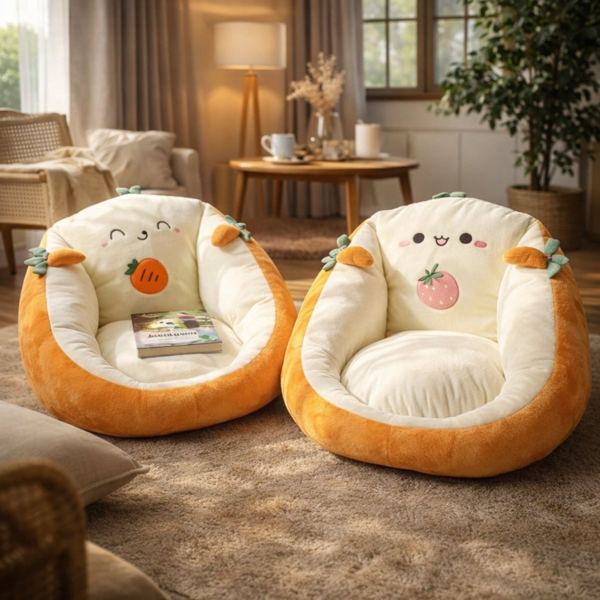 Sitzsack Plüsch mit Tiermotiv – weicher Bodensessel