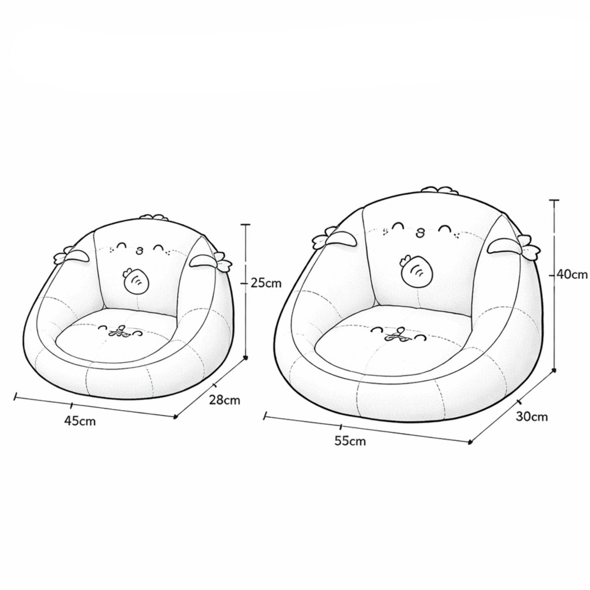 Sitzsack Plüsch mit Tiermotiv – weicher Bodensessel