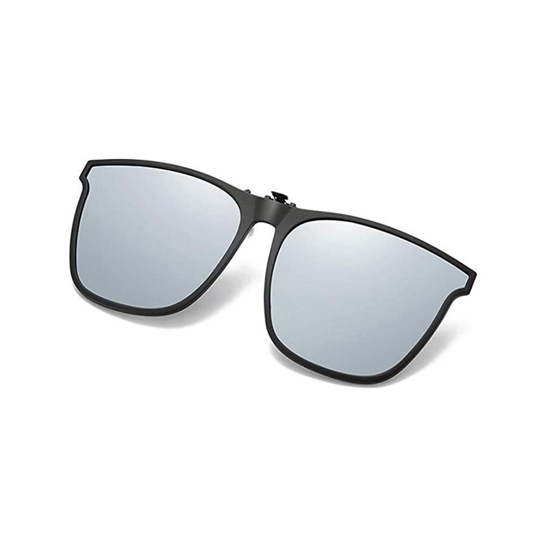 Clip-on polarized sunglasses with flip-up function