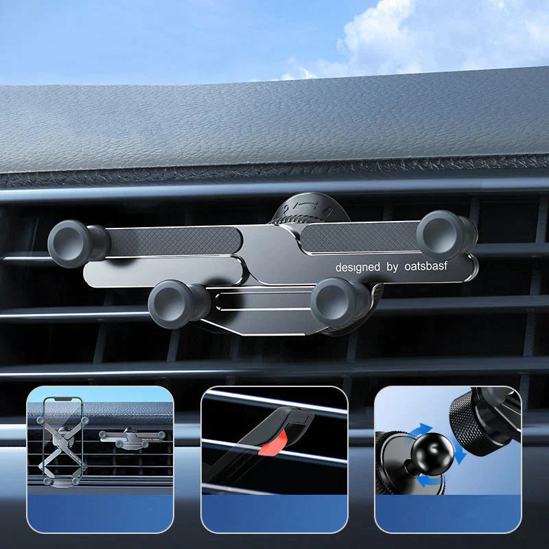 Adjustable car phone holder with air vent mount