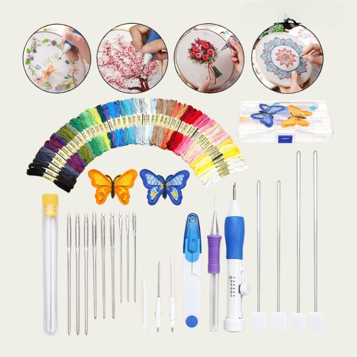 Stickerei-Set mit wasserlöslicher Vorlage für Kleidung