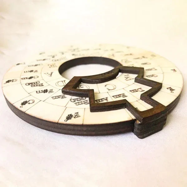 Chord Wheel Wood for Music Theory and Melodies