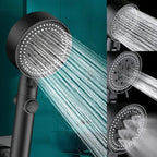 High-pressure shower head with 5 spray types and self-cleaning function