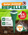 Solar pest repellent device with ground spike