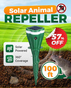 Solar pest repellent device with ground spike