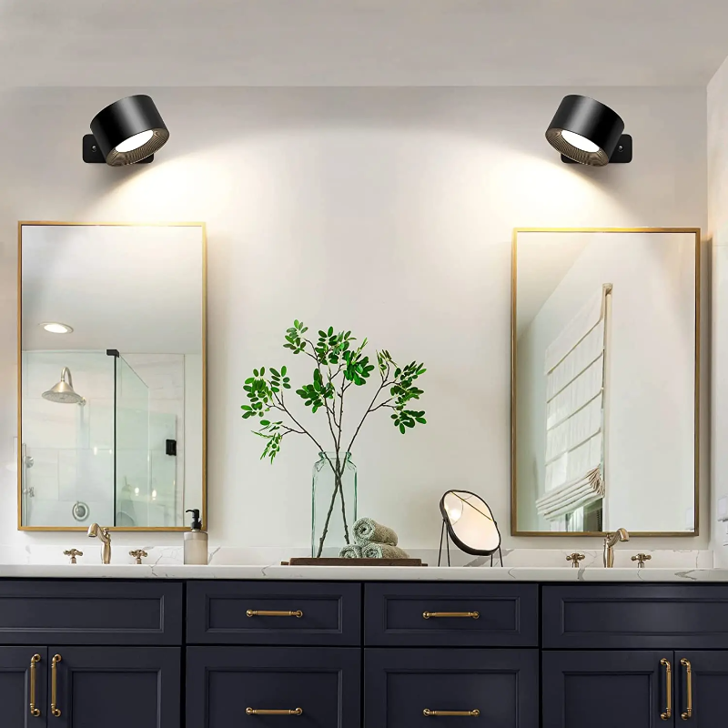 LED wall light with touch control and 360° swivel head