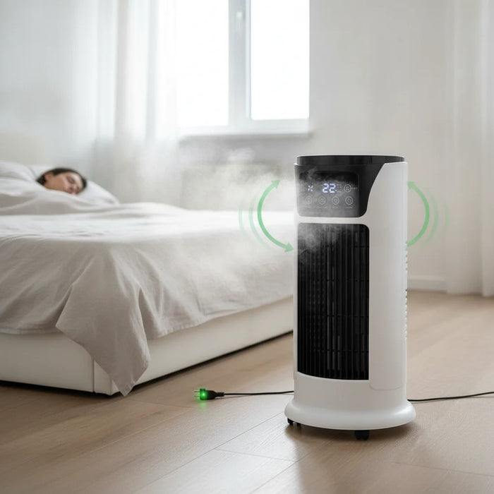Tragbare Klimaanlage mit Ventilator- und Swing-Funktion — technical_before_after.with_card_image