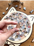 Holzpuzzle Katze – 135 Teile in verschiedenen Farben