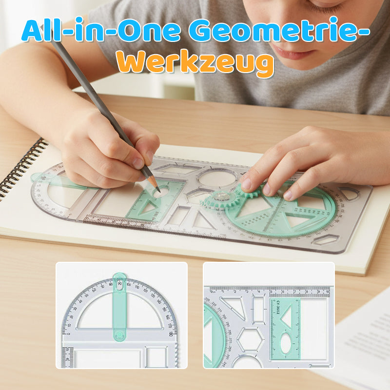 Multifunctional Geometry Ruler with Protractor