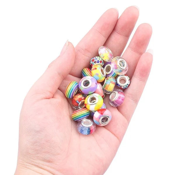 Bracelet Craft Kit with Colorful Beads and Charms