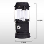 LED camping lamp solar USB power bank gold extendable 14-19 cm