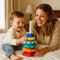 Stacking tower with spiral – Colorful learning tower for toddlers