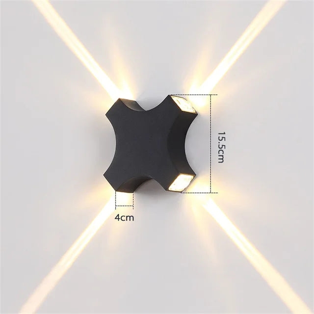 LED Wandleuchte Außen mit Sterneffekt – Wetterfest IP54