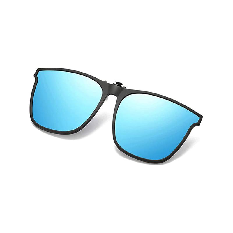 Clip-on polarized sunglasses with flip-up function