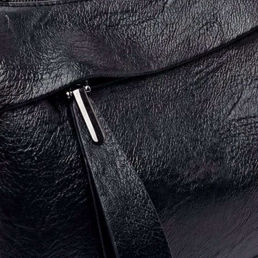 Soft Faux Leather Crossbody Bag – 3 Compartments