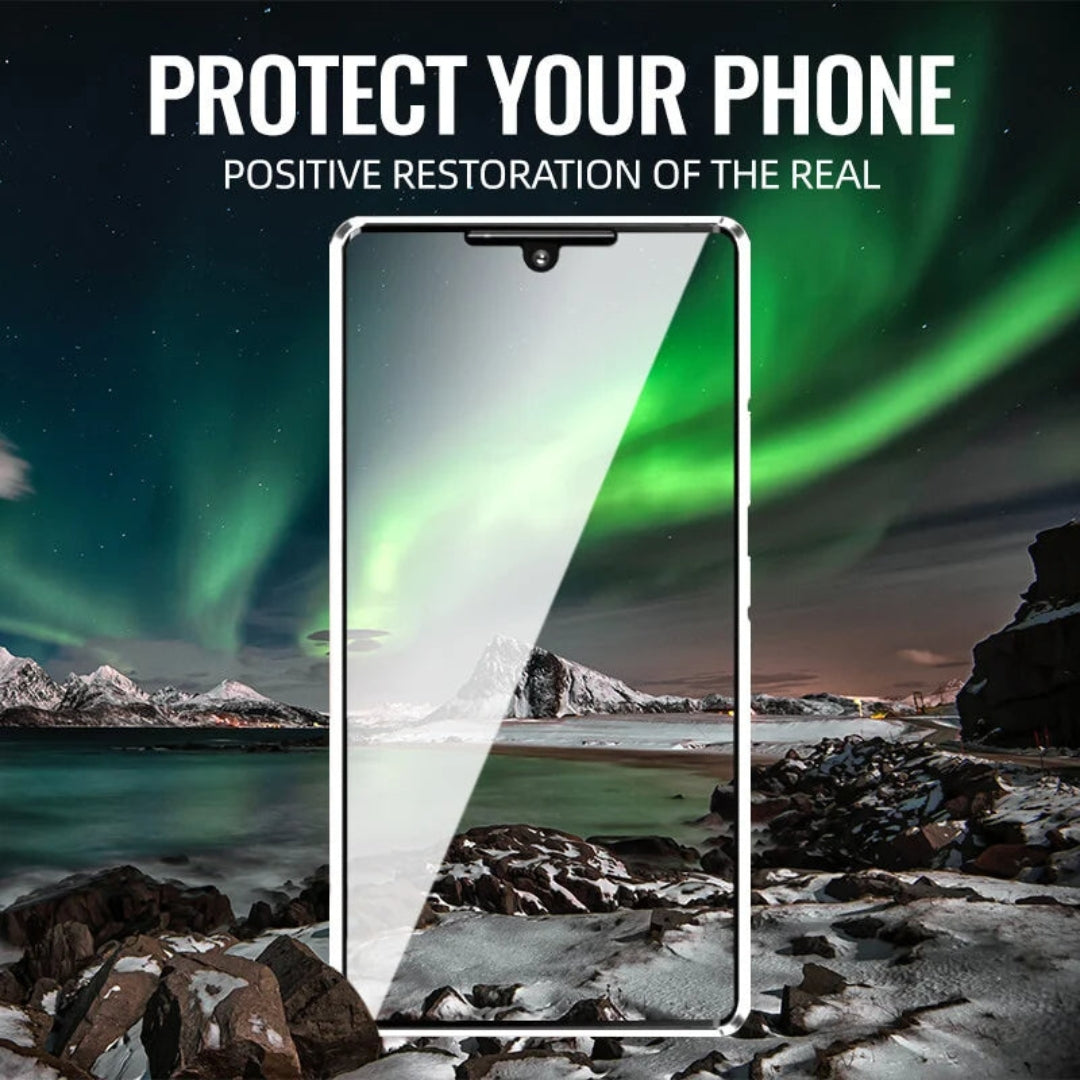 Magnetic phone case with double glass protection