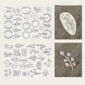 Embroidery set with water-soluble template for clothing