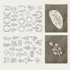 Embroidery set with water-soluble template for clothing