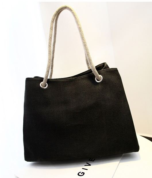 Canvas beach bag with rope handle