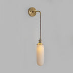 Wandlampe Messing mit geriffelte Glasschirm - Modern Industrial