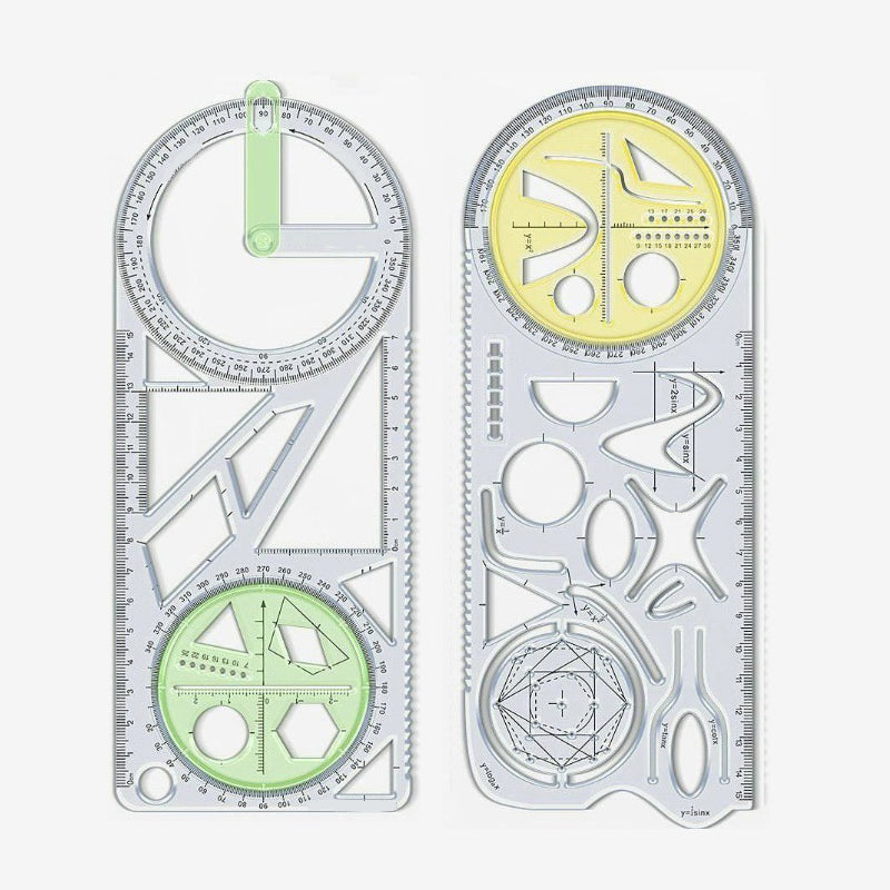 Multifunctional Geometry Ruler with Protractor
