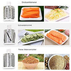 Rotary vegetable slicer with 3 stainless steel drums