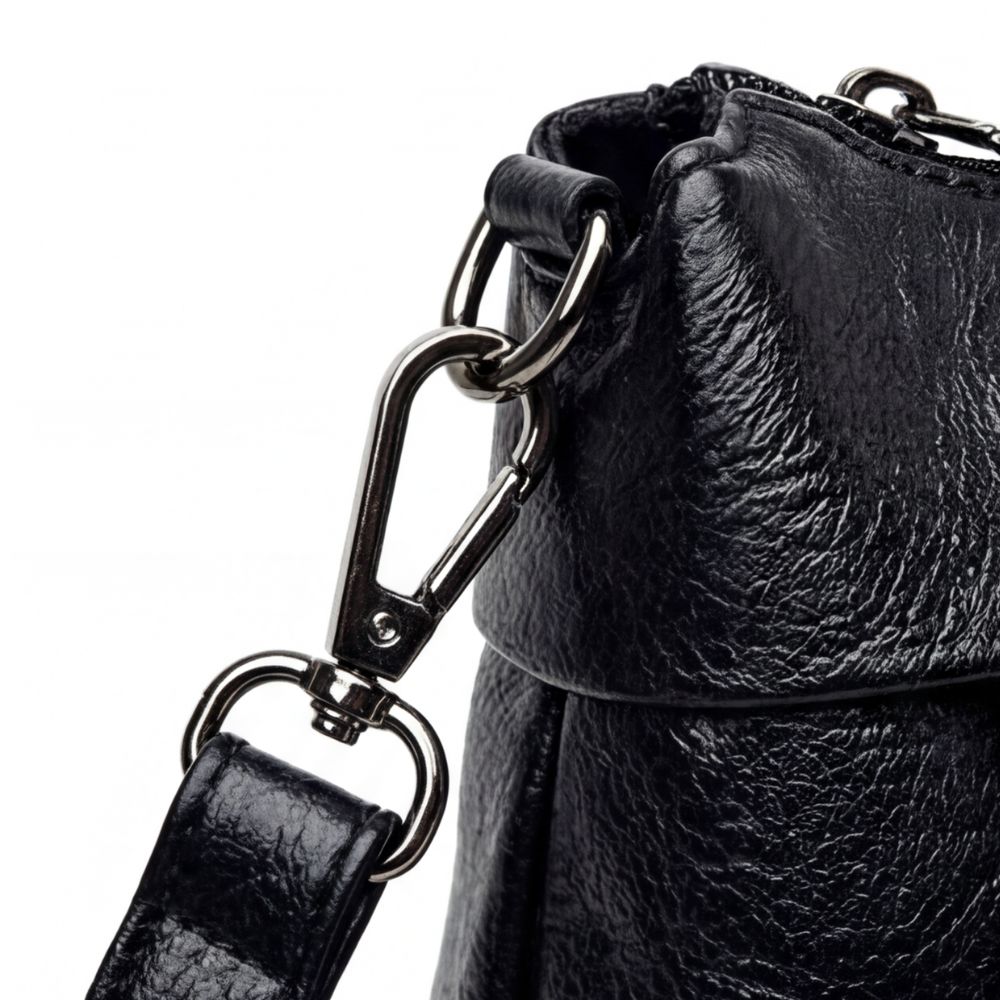 Soft Faux Leather Crossbody Bag – 3 Compartments