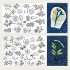 Embroidery set with water-soluble template for clothing