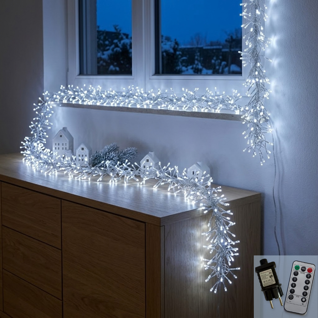 Cluster LED-Lichterkette Kupferdraht mit Fernbedienung & Timer, 3–30 m