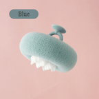 Shower sponge with massage knobs and ergonomic handle