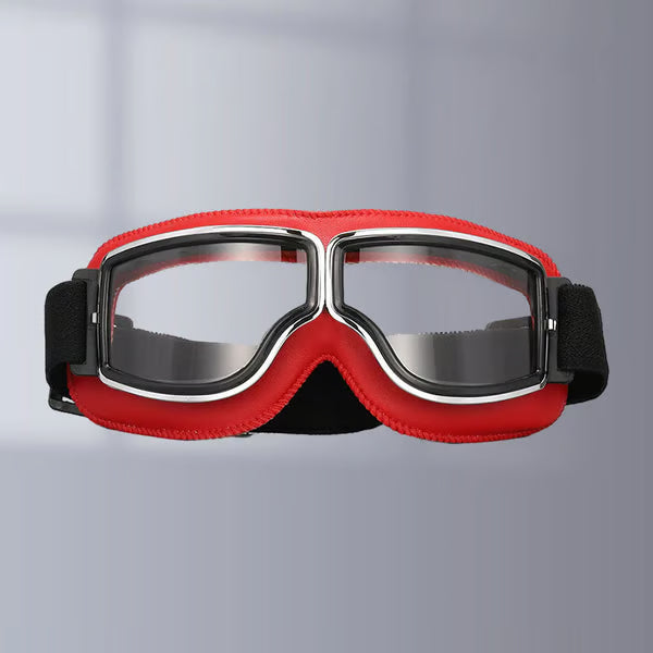 Motorradbrille Vintage-Stil mit verstellbarem Gummiband