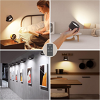 LED wall light with touch control and 360° swivel head