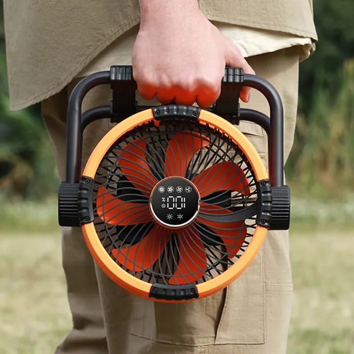 Campingventilator mit Akku und LED-Licht
