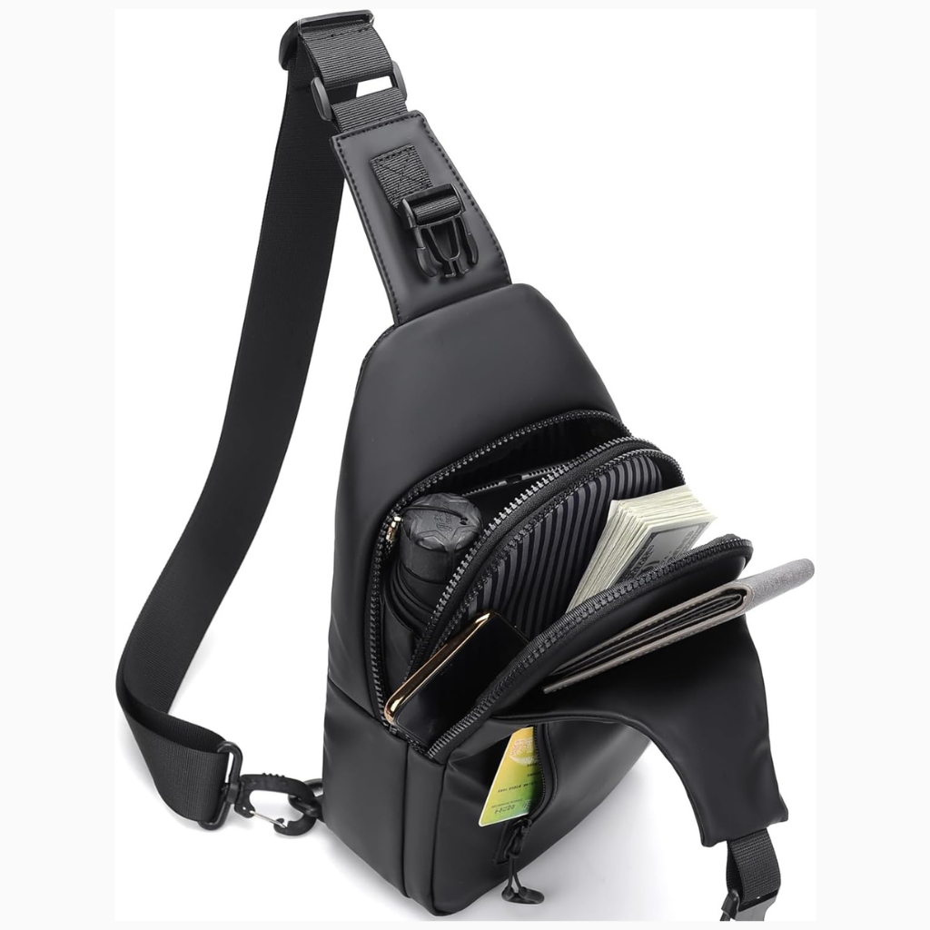 Anti-theft crossbody bag with waterproof protection