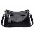 Soft Faux Leather Crossbody Bag – 3 Compartments