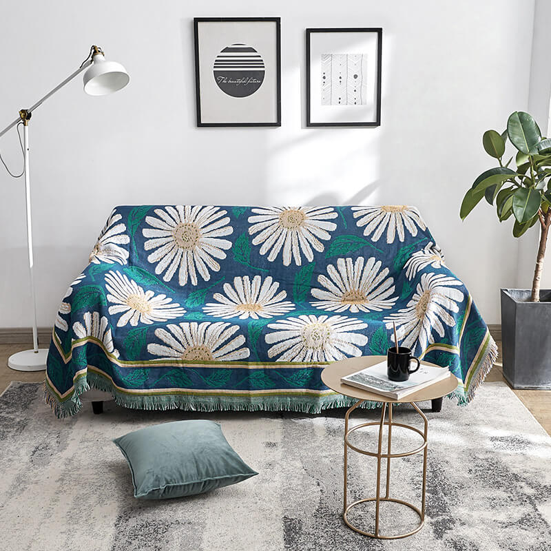 Überwurf Bohemian mit Quasten – Wendbares Design aus Baumwolle